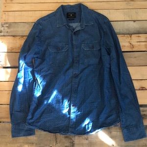 Men’s denim shirt.